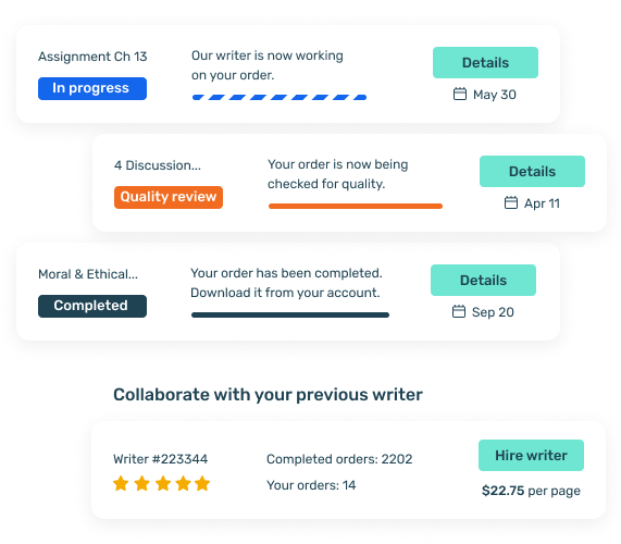 Order tracking interface